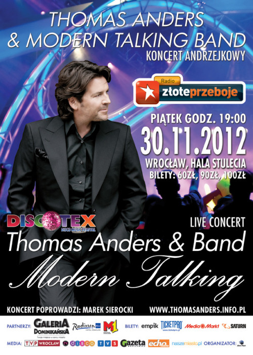 Plakat koncertowy - Thomas Anders & Modern Talking Band we Wrocawiu