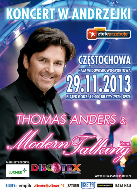 Koncert w Andrzejki - Thomas Anders & Modern Talking Band, Czstochowa