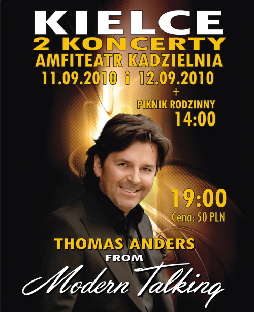 Plakat z koncertu Thomasa Andersa w Kielcach